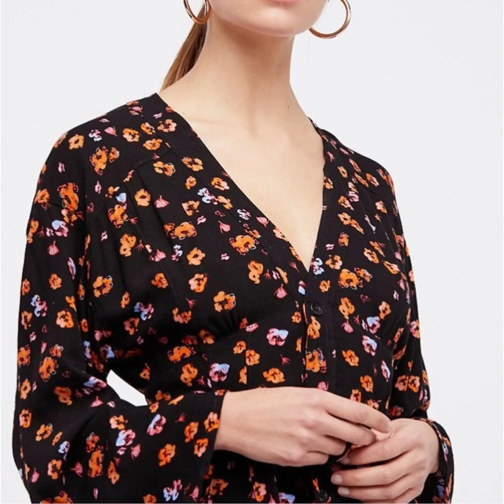 Free People Floral Black Jumpsuit - Picture 3 of 7